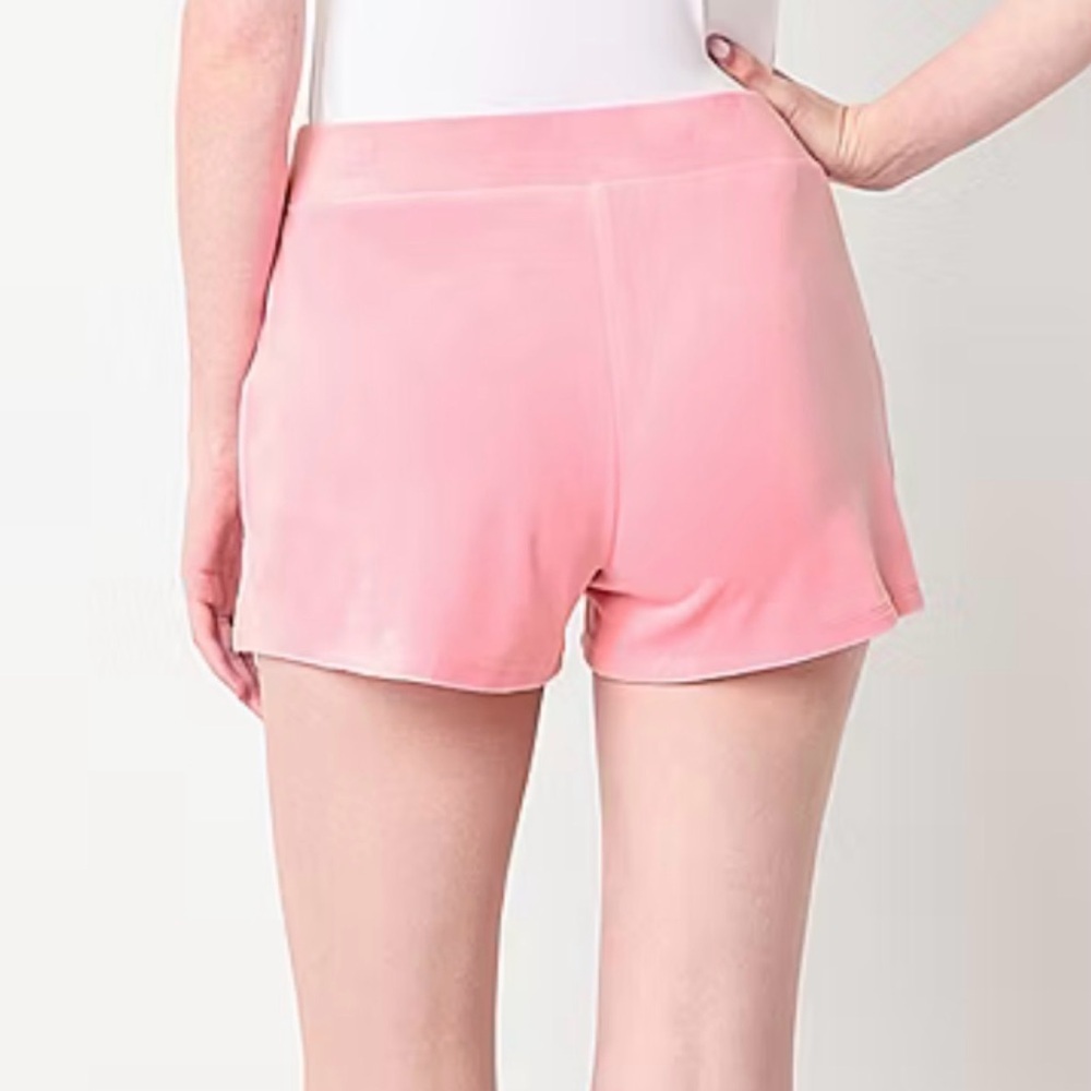NWT Juicy Couture Large Velour Pink Shorts With Pockets - Picture 2 of 7